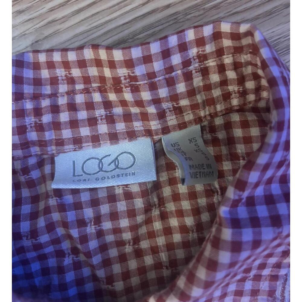 LOGO By Lori Goldstein Checkered Button Shirt Size XS - Picture 4 of 9